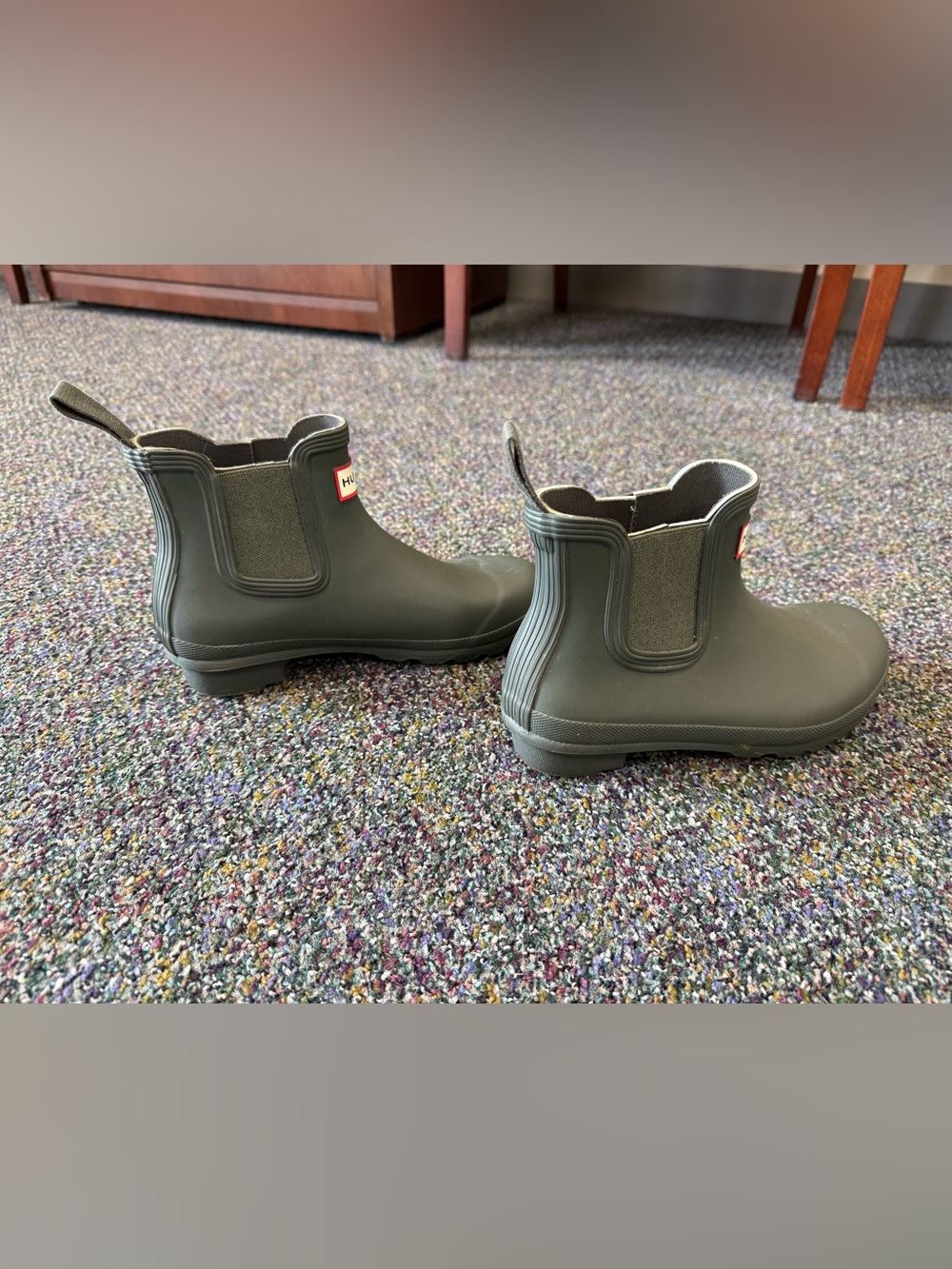 Hunter Olive Green Chelsea Short Rain Boots